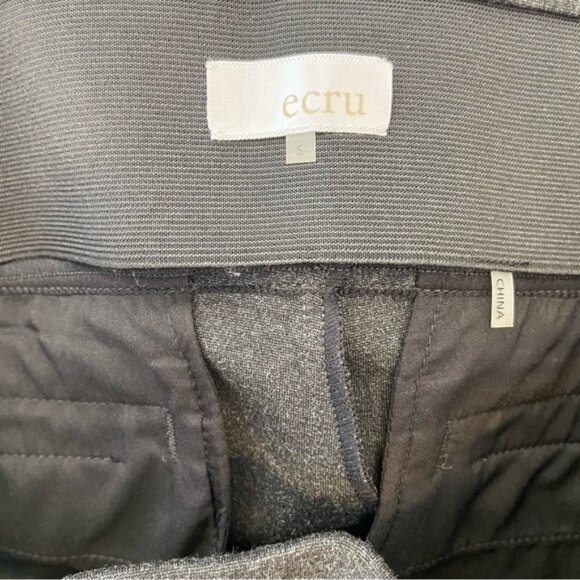 Ecru stylish pull on flattering trouser pants quality jersey fake pockets small - Picture 8 of 13